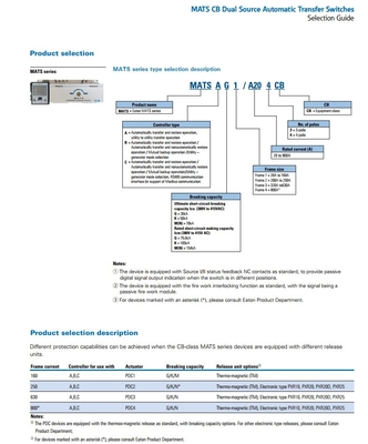 MATSC G1/A25 3 CB PDCG1 25A CB Tipo A B C Controller Corrente nominale 20A 20A Modello 3