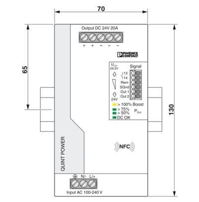 QUINT4-PS/1AC/24DC/20 Unità di alimentazione per sistemi di corrente continua a 24 V in ambienti industriali