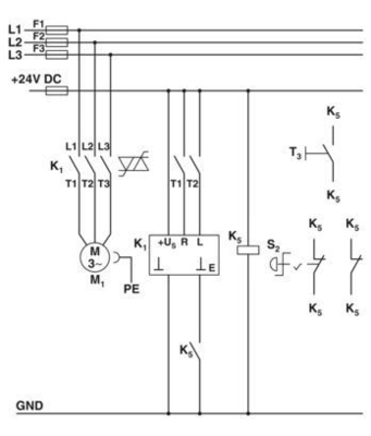 Motor starter ibrido 2900414 ELR H5-IES-SC-24DC/500AC-2 per applicazioni industriali