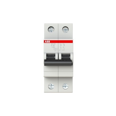 Alta capacità di rottura MCB SH202-C25 Miniatur circuit breaker 2P C 25 A con curva C