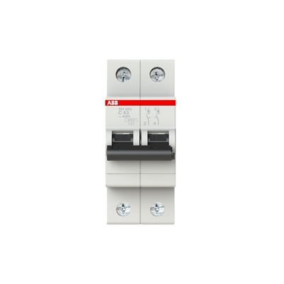 MCB SH202-C63 Interruttore in miniatura 2P C Frequenza nominale Hz 50 Corrente nominale 63A
