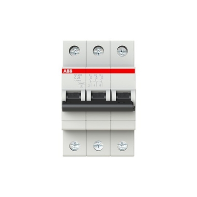 220V MCB SH203-C25 Interruttore di circuito in miniatura 3P C 25A Voltaggio nominale 220V BCD Curva C