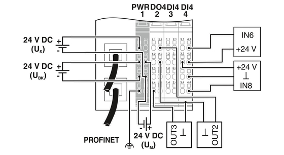 2703994 IL PN BK DI8 DO4 2TX-PAC Accoppiatore di bus per l'integrazione di sistemi di controllo industriali