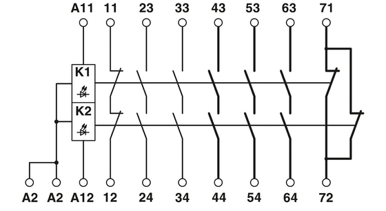 Teoria del relè di tensione PSR-SPP-24UC/URM4/5X1/2X2 Modulo di estensione per l'arresto di sicurezza