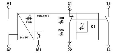 Relai di accoppiamento- PSR-PS21-1NO-1NC-24DC-SC da Phoenix Contact- Protect Feature incluso