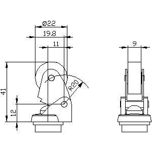 Attuatore di grado industriale 3SE5000-0AE01 con rullo di plastica da 22 mm e leva metallica