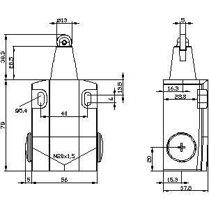 Interruttore di posizionamento industriale 3SE51220CD02 con pompaggio a rulli larghi per automazione