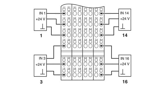 IP20 Livello di protezione 2861250 IB IL 24 DI 16-PAC Phoenix Contact Digital Module