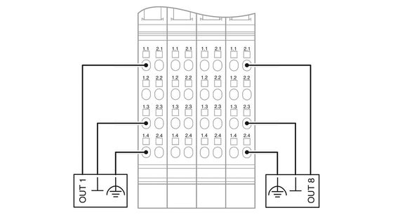 IP20 Livello di protezione IB IL AO 4/8/U/BP-PAC Phoenix Contact Digital Module per il controllo