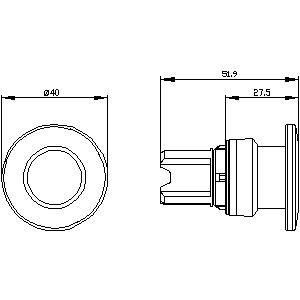 40 mm Pushbutton di funghi di plastica momentaneo non illuminato 3SU1000-1BD10-0AA0 SIRIUS ACT