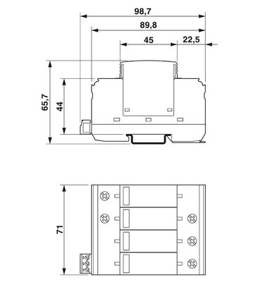 240/415 V AC 4 Protezione da sovratensioni a poli per VAL-MS-EE-T2-4 0-385-UD-FM Phoenix Contact