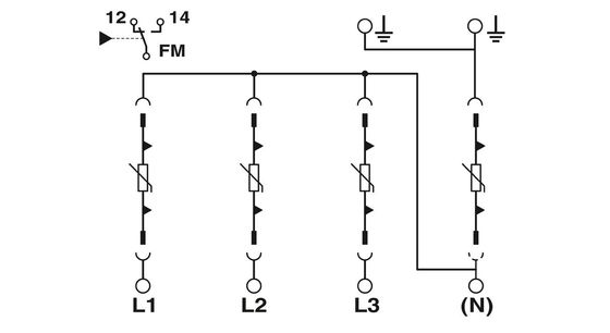 240/415 V AC 4 Protezione da sovratensioni a poli per VAL-MS-EE-T2-4 0-385-UD-FM Phoenix Contact