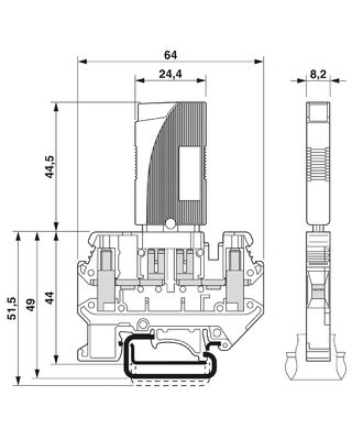 2 poli 0712152 Interruttori di circuito per dispositivi magnetici termici 0 5A TCP 250V AC / 65V DC