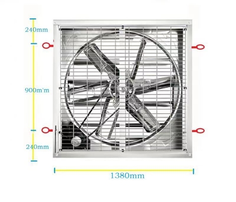 Ventilatore di scarico a sospensione del motore a 1400 giri al minuto OEM personalizzato con telaio in foglio galvanizzato