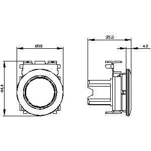 PLC 3SU1060-0JA10-0AA0 Metallo Matt Non illuminato Flat Button e Bezel Montaggio intagliato Nero Pushbutton SIRIUS ACT
