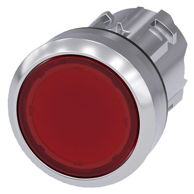 Buttone piatto rosso metallico illuminato 3SU1051-0AB20-0AA0 per il pulsante SIRIUS ACT