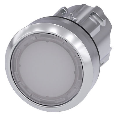 3SU1051-0AB60-0AA0 SIRIUS ACT Pulsante con pulsante piatto in bianco illuminato brillante in metallo