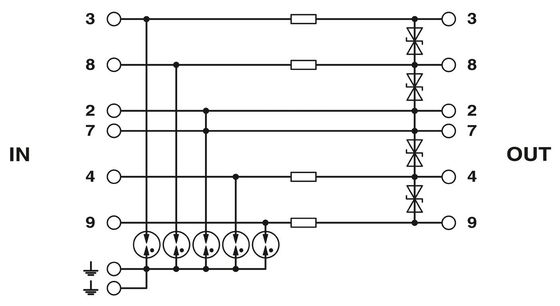 5V DC 2749398 MT-RS485-TTL Protezione da sovratensioni con 3 poli