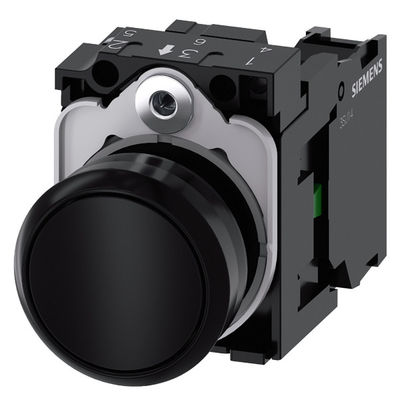 Buttone piatto di plastica nera 3SU1100-0AB10-1BA0 Buttone terminale a vite momentaneo