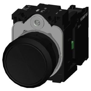 Buttone piatto di plastica nera 3SU1100-0AB10-1BA0 Buttone terminale a vite momentaneo