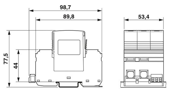 VAL-MS-T1/T2 335/12.5/3 0-FM Classe 1/2 Protezione da fulmini/surge per 5V-250V AC 4 Polo