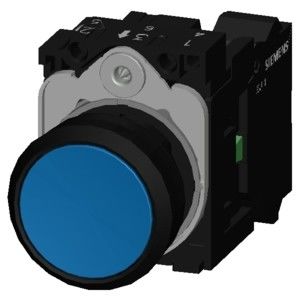 Tasto piatto in plastica blu 3SU1100-0AB50-3BA0 Tasto a molla momentaneo SIRIUS ACT