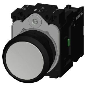 Unità completa Pushbutton 3SU1100-0AB60-1BA0 Non illuminato Flat Button White Screw Terminal