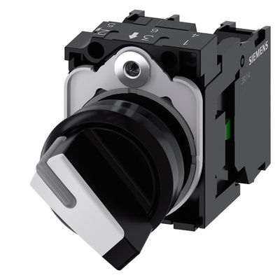 Interruttore di selezione del manico corto in plastica 3SU1100-2BF60-1MA0 per 2 posizioni in SIRIUS ACT