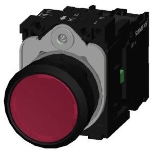 Rosso SIRIUS ACT Unità completa pulsante di plastica illuminato piatto momentaneo 3SU1102-0AB20-1BA0