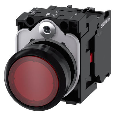 PLC 3SU1102-0AB20-1CA0 SIRIUS ACT Pushbutton Plastico illuminato rosso terminale a vite momentanee