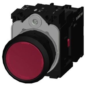 PLC 3SU1102-0AB20-1CA0 SIRIUS ACT Pushbutton Plastico illuminato rosso terminale a vite momentanee