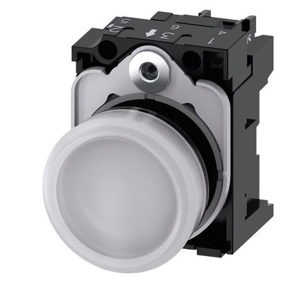 Luce pilota completa SIRIUS ACT 3SU1102-6AA60-1AA0 con lente liscia di plastica