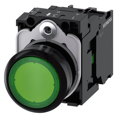 PLC 3SU1106-0AB40-1BA0 SIRIUS ACT Unità completa pulsante di plastica illuminato piatto momentaneo