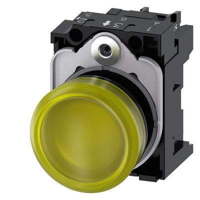 230V AC Plastic Yellow SIRIUS ACT Pilot Light Flush con lente liscia 3SU1106-6AA30-1AA0
