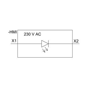 Blu di plastica illuminato 230V AC Lente liscia Flush SIRIUS ACT Completa unità pilota luce