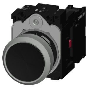 3SU1150-0AB10-1CA0 SIRIUS ACT Unità completa nero metallo lucido pulsante piatto momentaneo