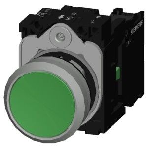 3SU1150-0AB40-1BA0 SIRIUS ACT Pushbutton Metallo verde pulsante piatto lucido per il momento