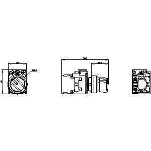 Interruttore di selezione non illuminato a due posizioni per SIRIUS ACT 3SU1150-2BF60-1BA0