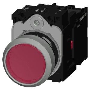3SU1152-0AB20-1CA0 Tasto piatto illuminato e lucido in metallo per SIRIUS ACT Tasto in rosso