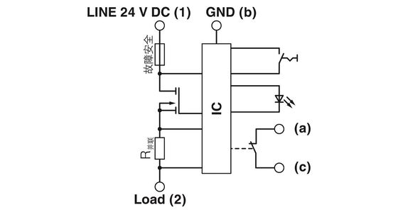 5 poli Numero 2800915 CB E1 24DC/1A NC P Interruttore di circuito di apparecchiature elettroniche Voltaggio nominale 24 V DC