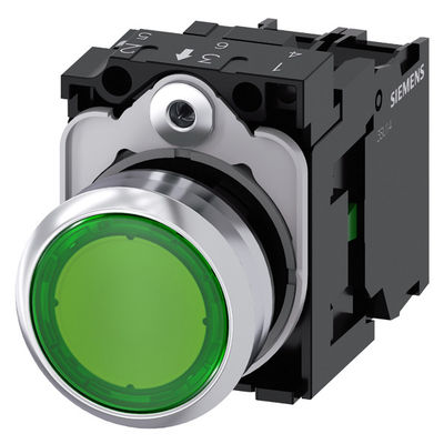 3SU1152-0AB40-1BA0 Metallo verde lucido illuminato pulsante piatto momentaneo