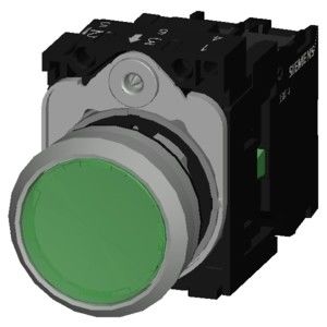 3SU1152-0AB40-1BA0 Metallo verde lucido illuminato pulsante piatto momentaneo
