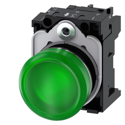 Luce pilota per lenti lisce illuminate per 24V AC/DC Metal Shiny SIRIUS ACT Complete Unit