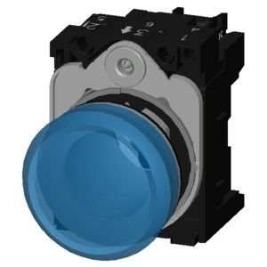 Lente liscia a scarico SIRIUS ACT Luce pilota completa con finitura lucida in metallo 24V AC/DC