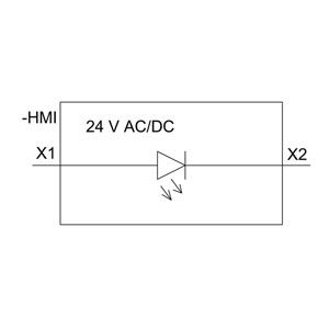 Lente liscia 24V AC/DC PLC 3SU1152-6AA70-1AA0 SIRIUS ACT Metal Shiny Pilot Light