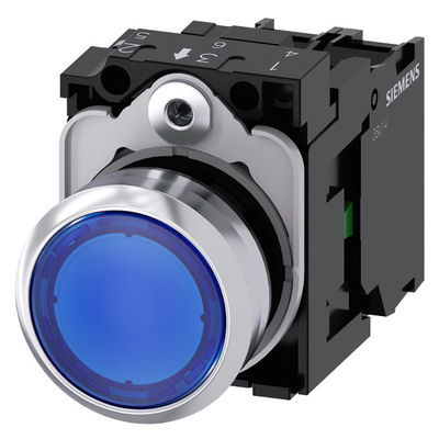 3SU1156-0AB50-1BA0 Metallo lucido illuminato pulsante piatto blu momentaneo SIRIUS ACT pulsante