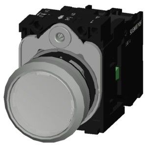 Metallo lucido illuminato pulsante piatto momentaneo SIRIUS ACT pulsante 3SU1156-0AB60-1BA0