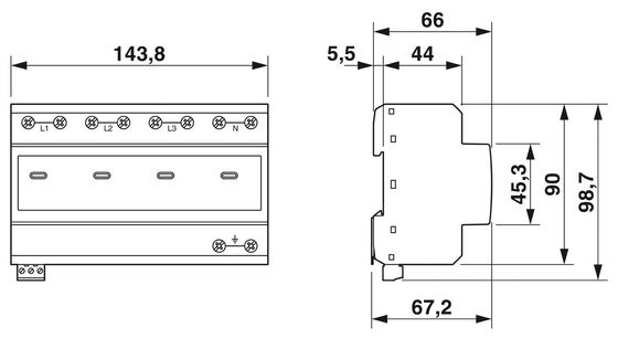 VAL-ME 2801559 385/100-3S-FM Protezione da sovratensione tipo 2 con 2 poli 5-250V AC 125V AC UL