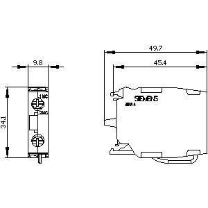 1NC1MC Montaggio frontale del terminale a vite modulo di contatto SIRIUS ACT PLC 3SU1400-1AA10-1HA0
