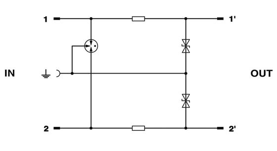 Tecnologia avanzata 2838542 CTM 2X1- 60DC presa protettiva da sovratensione con 1 polo e 60 V di corrente continua